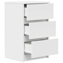 sengeborde med 3 skuffer 2 stk. 39x35x65 cm hvid