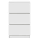 sengeborde med 3 skuffer 2 stk. 39x35x65 cm hvid
