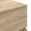sengebord med 3 skuffer 39x35x65 cm sonoma-eg