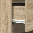 sengebord med 3 skuffer 39x35x65 cm sonoma-eg