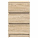 sengeborde med 3 skuffer 2 stk. 39x35x65 cm sonoma-eg