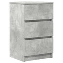 sengebord med 3 skuffer 39x35x65 cm betongrå