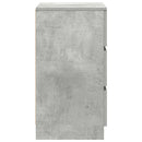 sengebord med 3 skuffer 39x35x65 cm betongrå