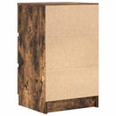 sengebord med 3 skuffer 39x35x65 cm røget egetræsfarve