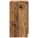 sengebord med 3 skuffer 39x35x65 cm gammelt træ-look