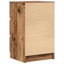 sengebord med 3 skuffer 39x35x65 cm gammelt træ-look