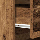 sengebord med 3 skuffer 39x35x65 cm gammelt træ-look