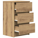 sengebord med 3 skuffer 39x35x65 cm kunsteg