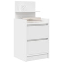 sengebord med 2 skuffer 38x34x80 cm hvid