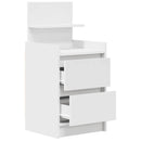 sengebord med 2 skuffer 38x34x80 cm hvid