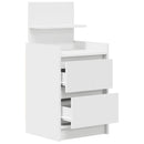 sengeborde med 2 skuffer 2 stk. 38x34x80 cm hvid