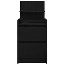 sengebord med 2 skuffer 38x34x80 cm sort