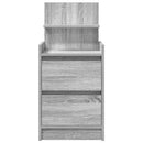sengebord med 2 skuffer 38x34x80 cm grå sonoma-eg