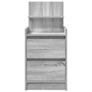 sengeborde med 2 skuffer 2 stk. 38x34x80 cm grå sonoma-eg