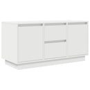 tv-bord med LED-lys 100x41x50 cm hvid