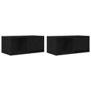 tv-borde 2 stk. 60x31x25,5 cm konstrueret træ sort egetræsfarve