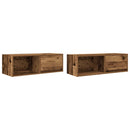 tv-borde 2 stk. 80x31x25,5 cm konstrueret træ gammelt trælook