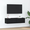 TV-skab med skuffe Sort eg 100 x 31 x 25,5 cm Konstrueret træ