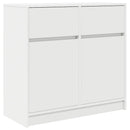 kommode med skuffe 80x34x76 cm konstrueret træ hvid