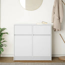 kommode med skuffe 80x34x76 cm konstrueret træ hvid