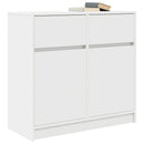 kommode med skuffe 80x34x76 cm konstrueret træ hvid