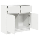 kommode med skuffe 80x34x76 cm konstrueret træ hvid