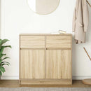 skænk med skuffe 80x34x76 cm konstrueret træ sonoma-eg