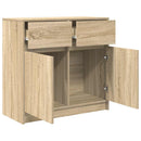 skænk med skuffe 80x34x76 cm konstrueret træ sonoma-eg
