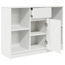 skænk med skuffe 101x35x76 cm konstrueret træ hvid