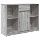 skænk med skuffe 101x35x76 cm konstrueret træ grå sonoma-eg