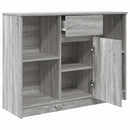 skænk med skuffe 101x35x76 cm konstrueret træ grå sonoma-eg