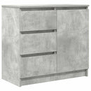 skænk med skuffe 71x35x65 cm konstrueret træ betongrå