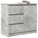 skænk med skuffe 71x35x65 cm konstrueret træ betongrå