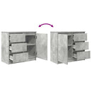 skænk med skuffe 71x35x65 cm konstrueret træ betongrå