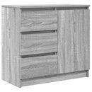 skænk med skuffe 71x35x65 cm konstrueret træ grå sonoma-eg