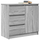 skænk med skuffe 71x35x65 cm konstrueret træ grå sonoma-eg