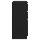 skænk med skuffer 71x35x84 cm konstrueret træ sort egetræ