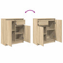 skænk med skuffe 71x35x84 cm konstrueret træ sonoma-eg