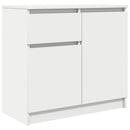 skænk med skuffe 71x35x65 cm konstrueret træ hvid