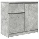 skænk med skuffe 71x35x65 cm konstrueret træ betongrå