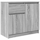 skænk med skuffe 71x35x65 cm konstrueret træ grå sonoma-eg