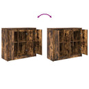 skænk 85x34x76 cm konstrueret træ røget egetræsfarve