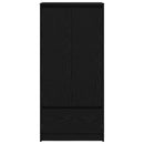skab med skuffe 55,5x34x119,5 cm konstrueret træ sort-eg