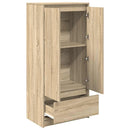 skab med skuffe 55,5x34x119,5 cm konstrueret træ sonoma-eg