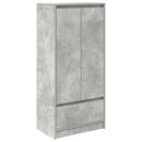 skab med skuffe 55,5x34x119,5 cm konstrueret træ betongrå