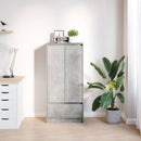 skab med skuffe 55,5x34x119,5 cm konstrueret træ betongrå
