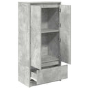 skab med skuffe 55,5x34x119,5 cm konstrueret træ betongrå