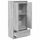 skab med skuffe 55,5x34x119,5 cm konstrueret træ grå sonoma-eg