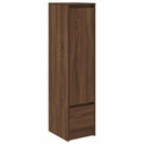 højskab 29,5x34x119,5 cm konstrueret træ brun egetræsfarve