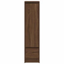 højskab 29,5x34x119,5 cm konstrueret træ brun egetræsfarve